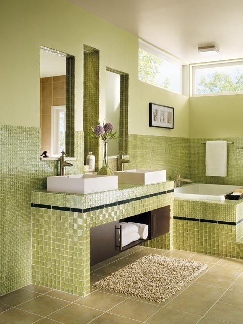 Оригинальный дизайн ванной комнаты при помощи керамической плитки