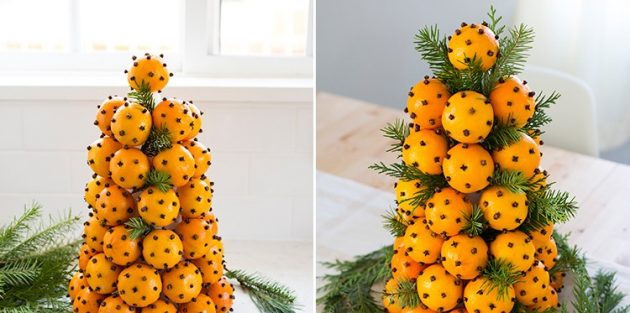 Как украсить стол на Новый год: мандариновое дерево