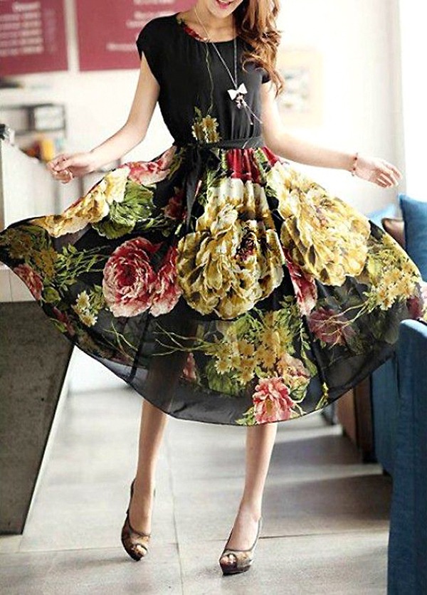 Цветочные принты на летних и вечерних платьях: просто, женственно, эффектно, фото № 23