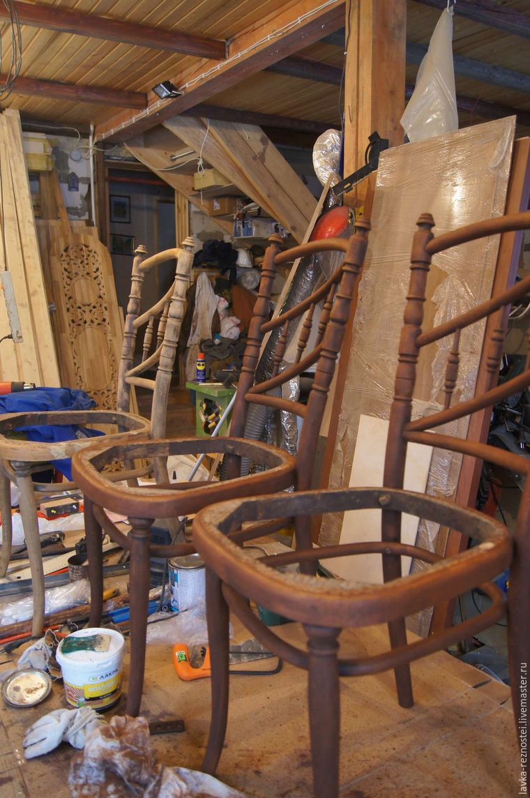 Реставрация пяти стульев Тонет, фото № 10