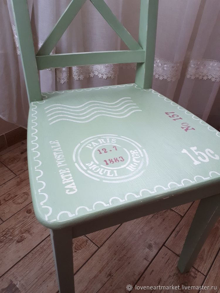 Декорируем стулья с помощью краски и трафаретов, фото № 14