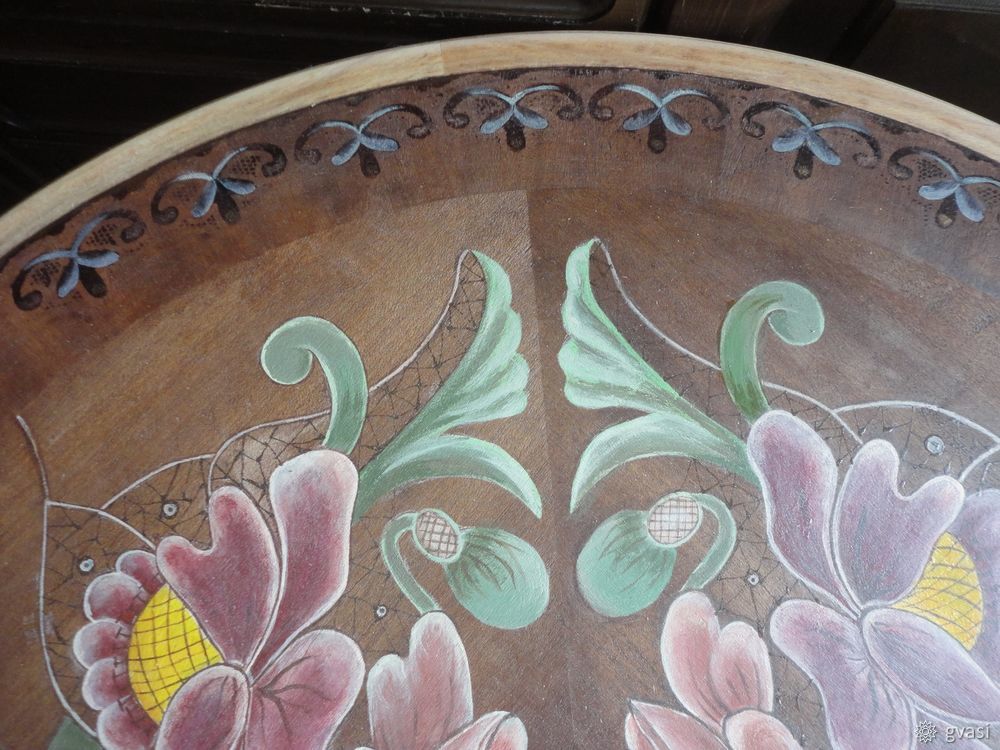 Новая жизнь старого стола: расписываем столешницу с использованием схемы старинной вышивки, фото № 21