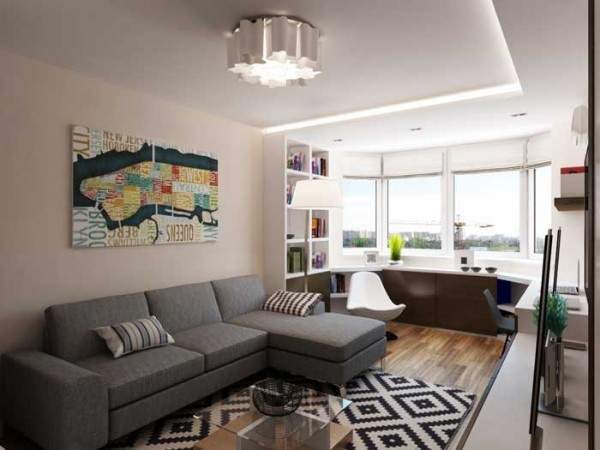 Дизайн однокомнатной квартиры с балконом - как разделить на две зоны