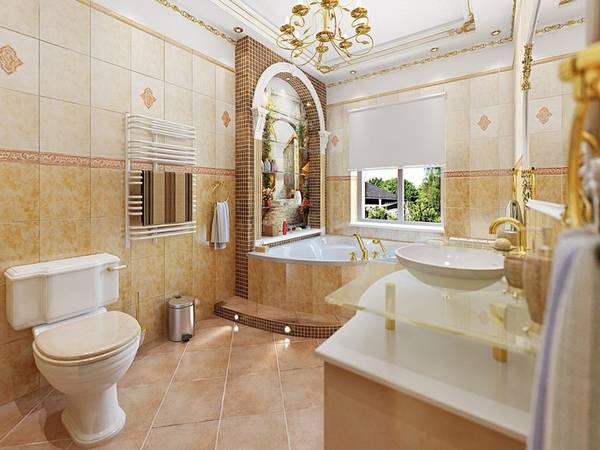 дизайн ванной комнаты в классическом стиле, фото 9