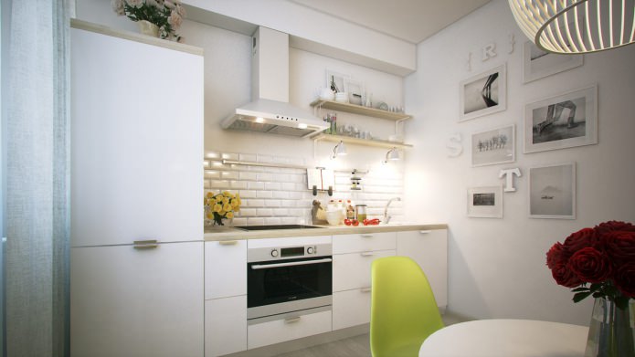 кухня в дизайне однокомнатной квартиры 40 кв. м.