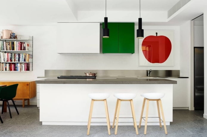 декор в интерьере кухни в минималистичном стиле