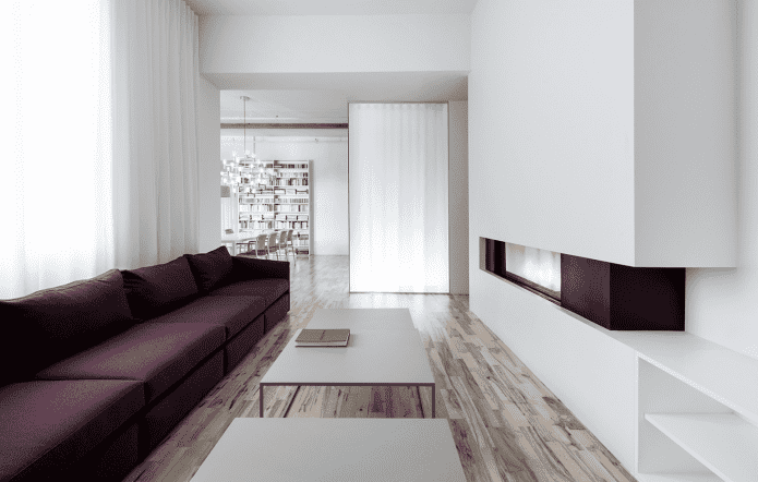 дизайн интерьера гостиной в минималистичной стилистике