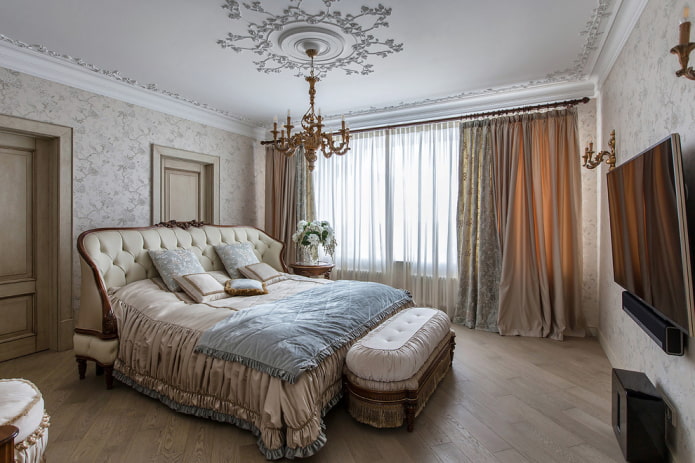 текстиль в спальне в классической стилистике