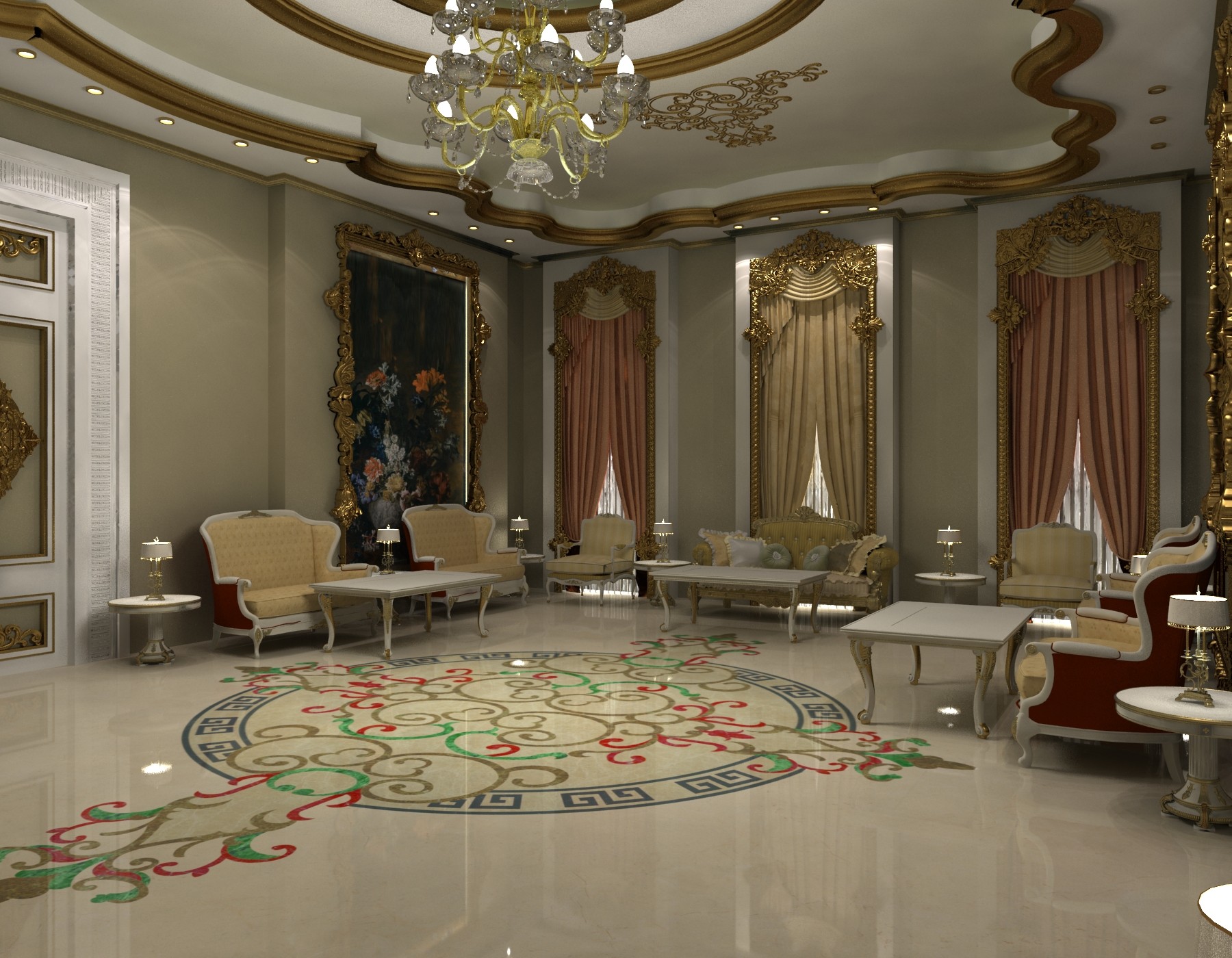 гостиная в стиле барокко дизайн