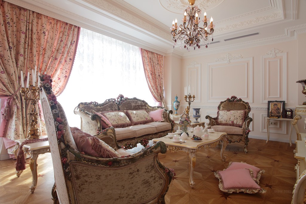 гостиная в стиле барокко интерьер фото
