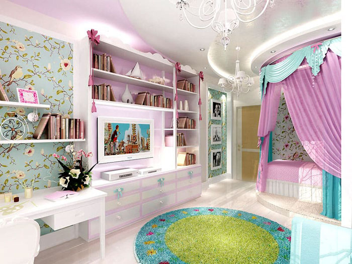 Кровать с балдахином не только отделит зону спальни, но и превратит комнату в апартаменты принцессы