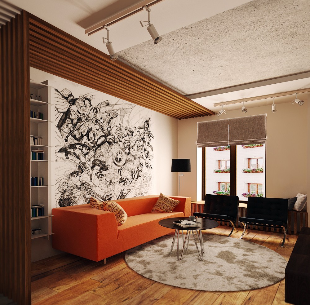 фото:Дизайн-проект двухкомнатной квартиры в стиле Лофт