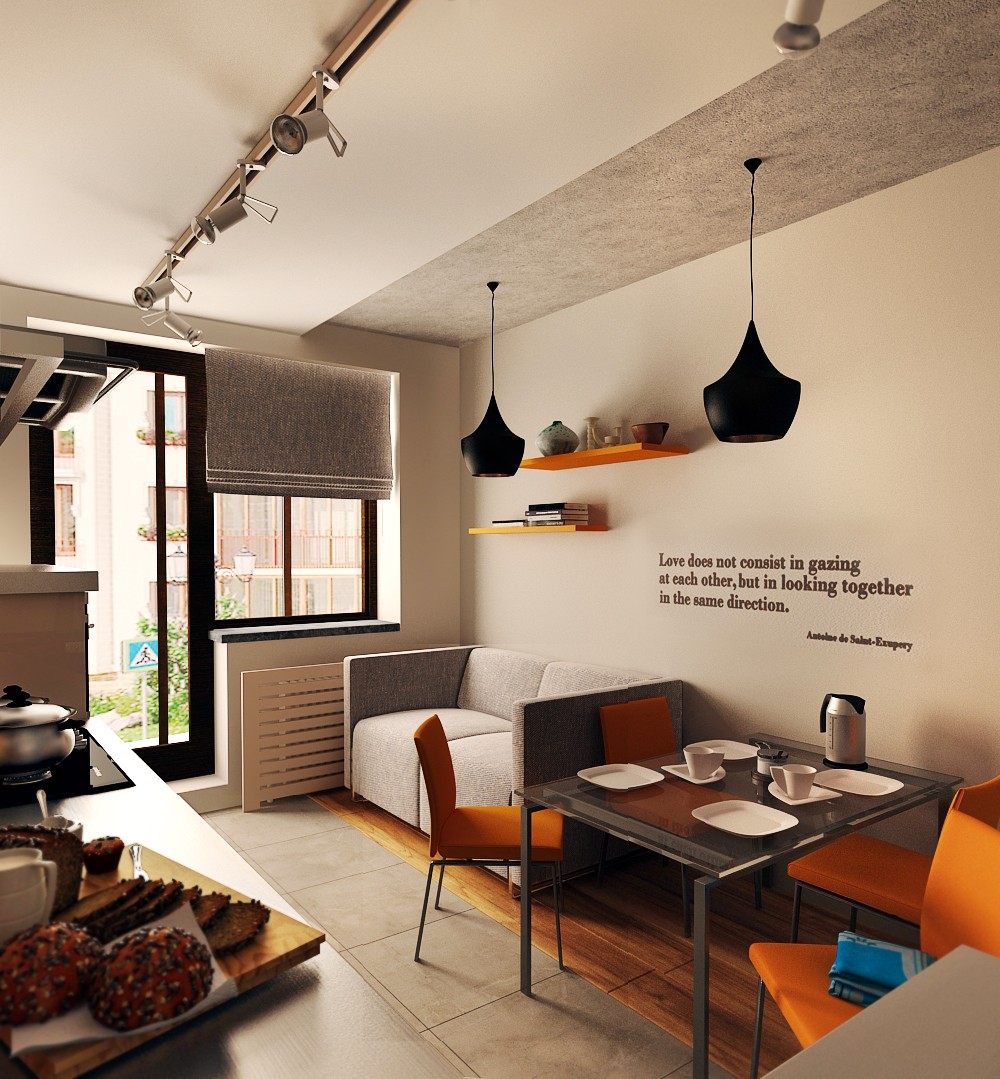 фото:Дизайн-проект двухкомнатной квартиры в стиле Лофт