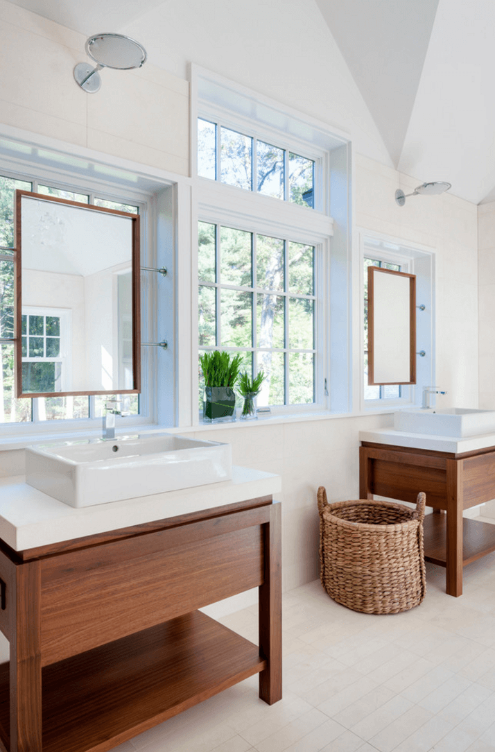 Оригинальный дизайн зеркала в интерьере ванной комнаты - Фото 7
