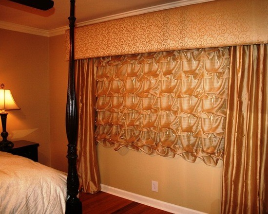 фото французской шторы в спальне