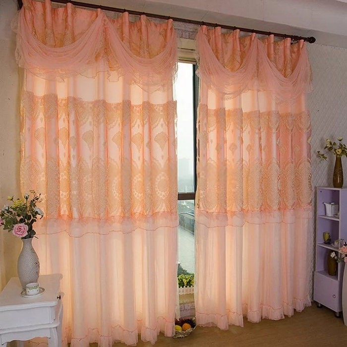 шторы персикового цвета