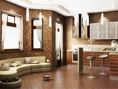  Совмещение кухни с гостиной позволяет зрительно увеличить пространство помещения и сделать его более функциональным