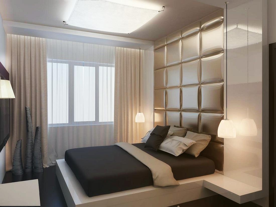 Отличным решением для спальни, которая имеет площадь 12 кв. м, является использование стиля минимализм при оформлении интерьера, который предусматривает наличие минимального количества мебели 
