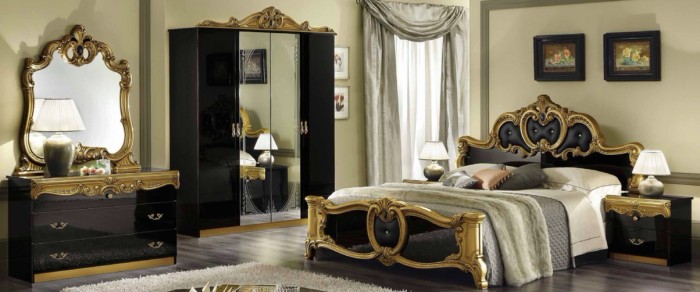 Шикарный стиль барокко в спальне