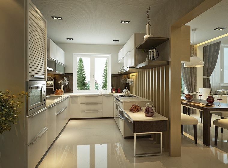 дизайн кухни с окном в частном доме