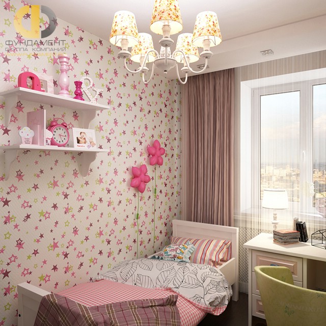 Дизайн детской комнаты для девочки. Фото интерьера