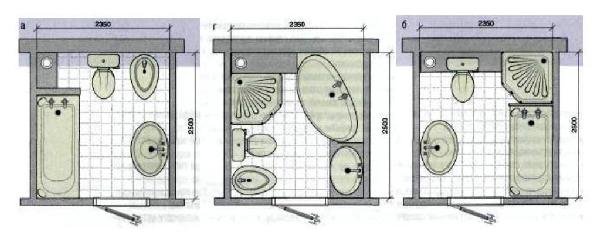 примеры размещения сантехники