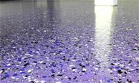 Заливной пол с флоками фиолетового цвета
