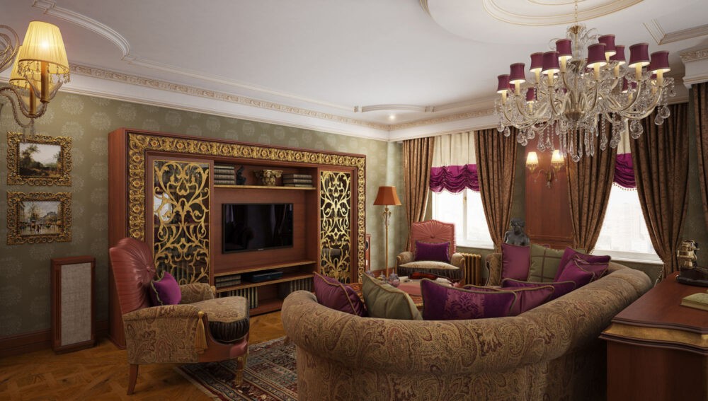 Интерьер в стиле барокко в современной квартире 