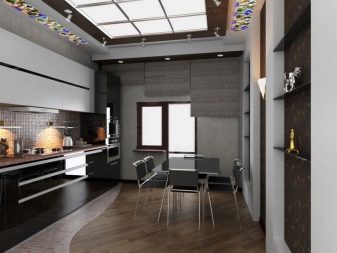 Планировка и дизайн интерьера кухни-гостиной размером 14 кв. м