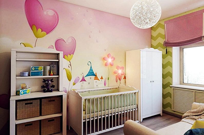 Дизайн маленькой детской комнаты - Освещение и декор
