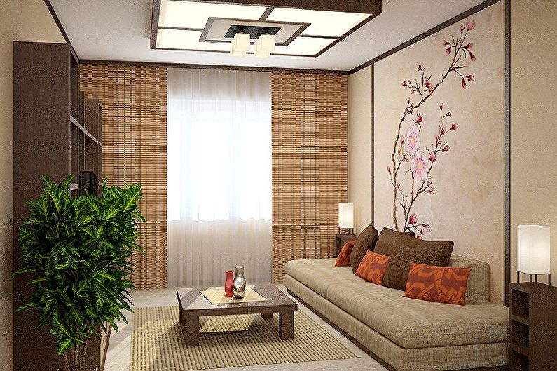 Маленькая гостиная в японском стиле - Дизайн интерьера