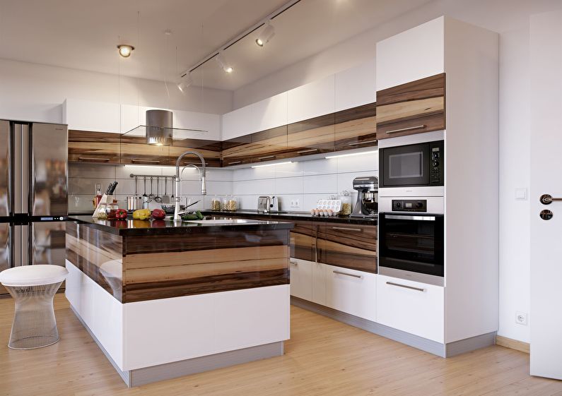 Дизайн кухни в стиле модерн - кухонный гарнитур