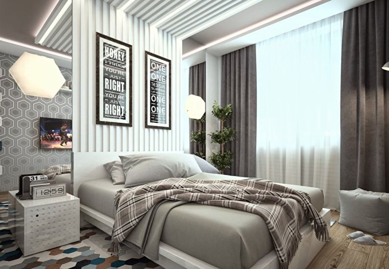 Дизайн интерьера спальни 12 кв.м. - фото