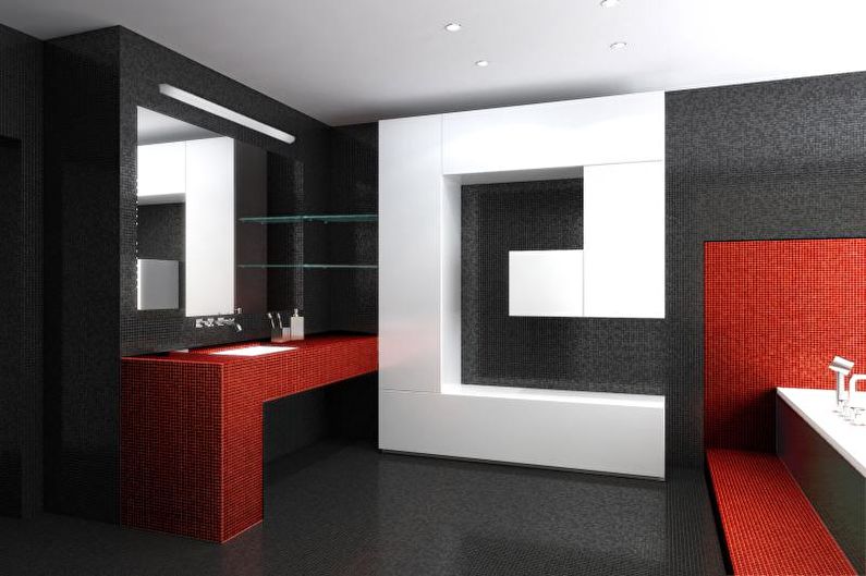 Ванная комната - Дизайн квартиры в стиле хай-тек