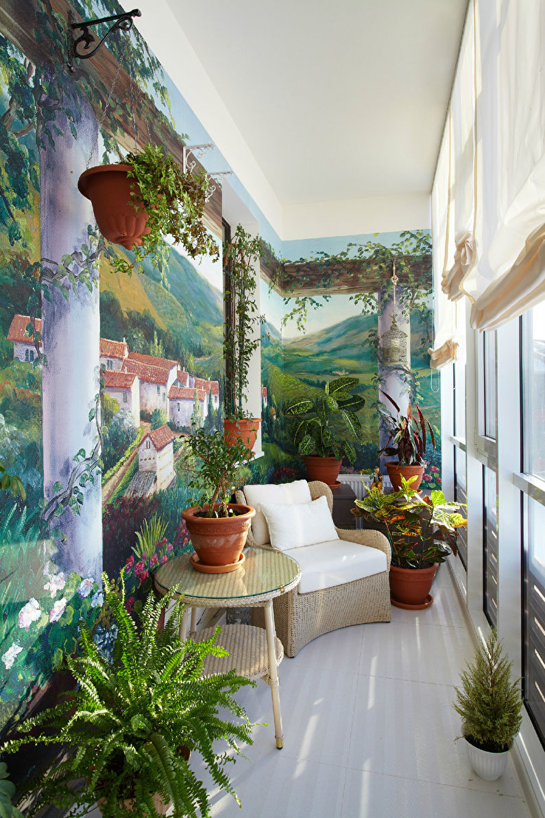 Зимний сад на балконе - Дизайн интерьера