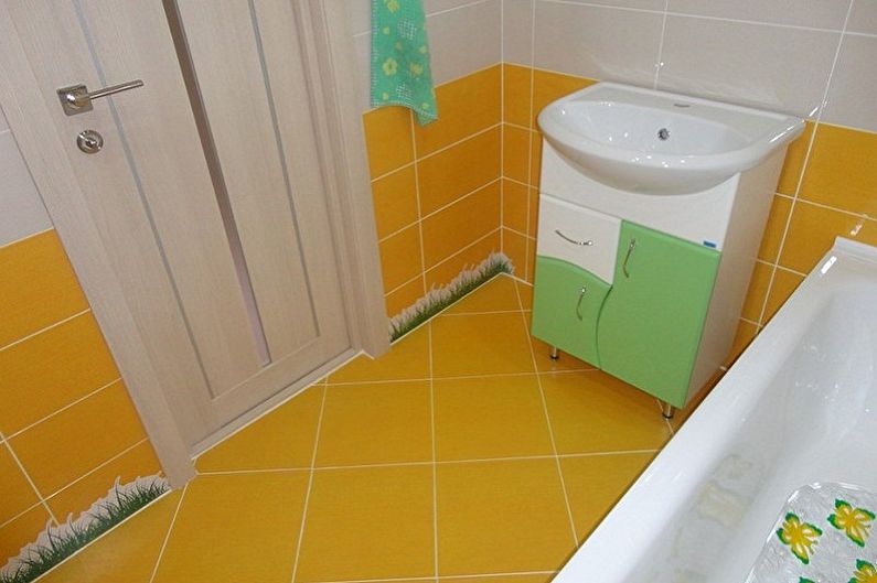 Дизайн маленькой ванной комнаты - Отделка пола