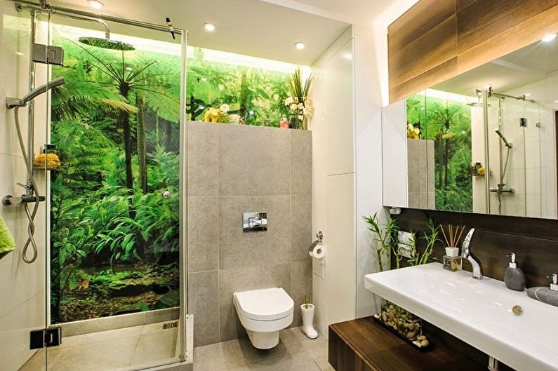 Маленькая ванная комната в эко-стиле - Дизайн интерьера