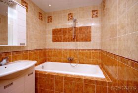 оранжевая ванная комната дизайн фото