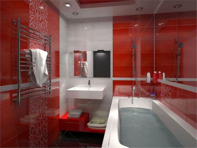 глянцевая красная ванная