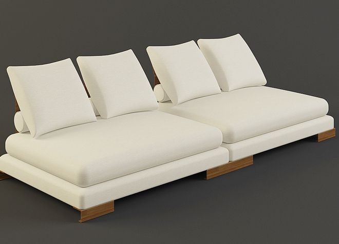  белый кожаный диван без подлокотников 