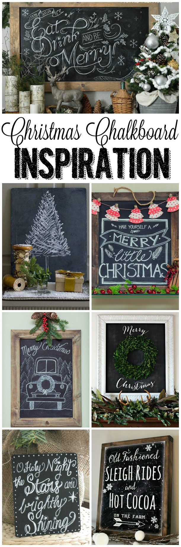 I love all of these beautiful Christmas chalkboards! I need to try one!