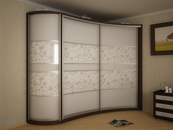 дизайн углового шкафа в гостиной из мдф