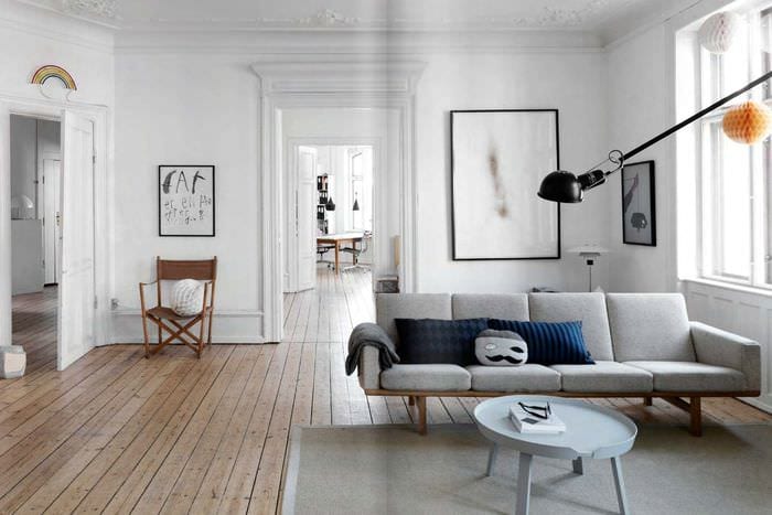 идея необычного интерьера комнаты в скандинавском стиле