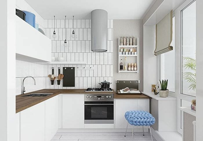 фото дизайна прямоугольной кухни