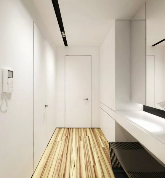 Современный дизайн популяризирует стиль минимализм прихожей в доме или квартире в сезоне 2019. 