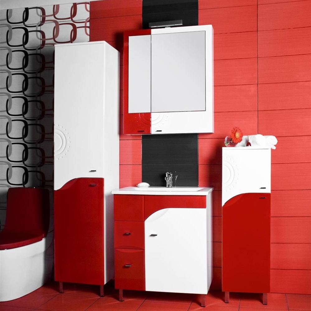 стильные красно-белые шкафы